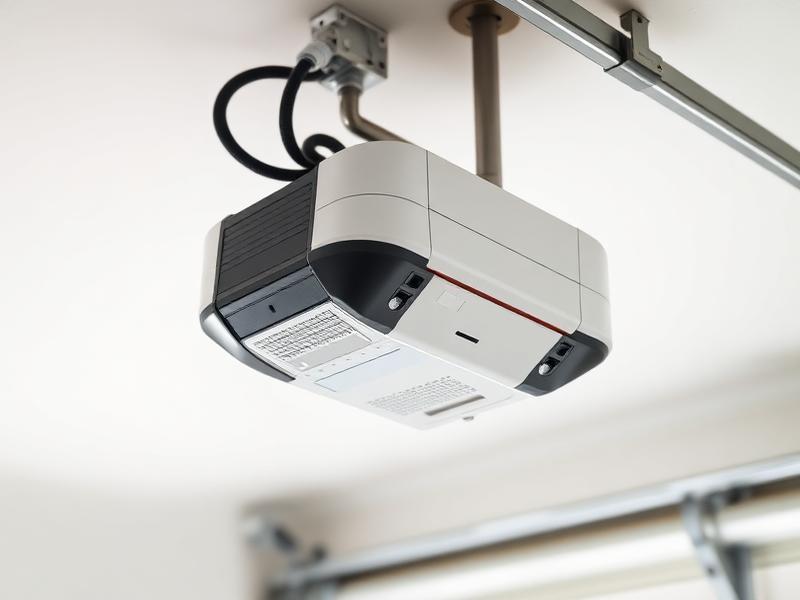 Garage door opener with battery backup system installed